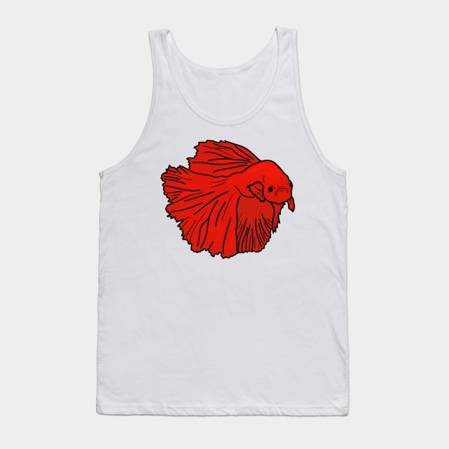 Red Betta Tank Top by kvictoria1